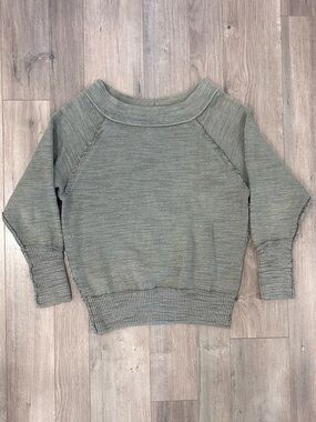 Free People Olive Green Crewneck Sweater